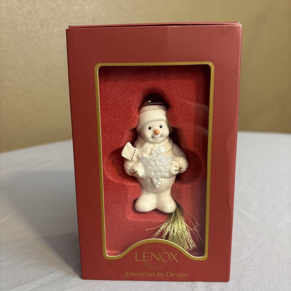 Lenox American By Design Snowman with Snowflake Christmas Ornament New In Box